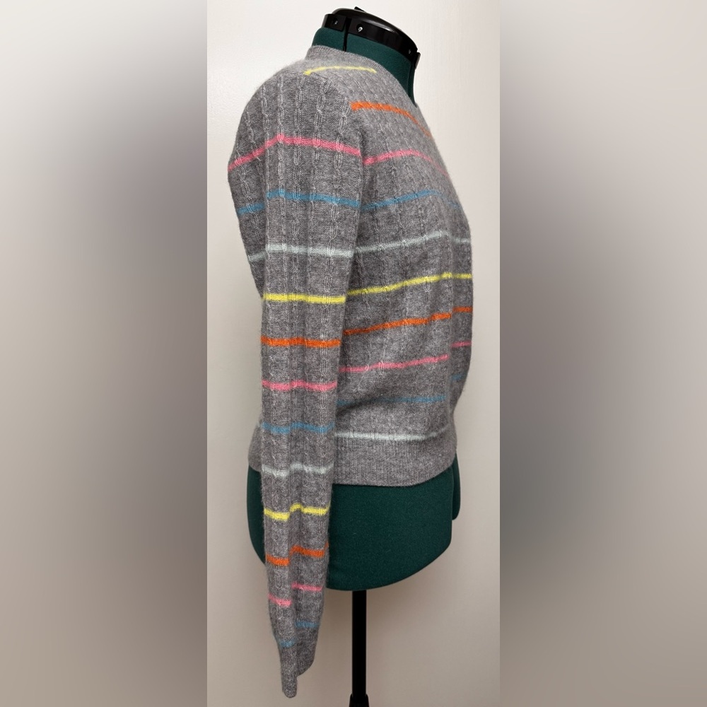 27 Miles 100% Cashmere Striped Sweater Womens M - Picture 3 of 13